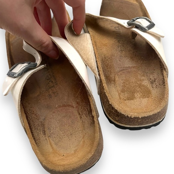 Betula By Birkenstock Pearl White Gizeh Sandals Size 7 Womens Open Toe - Picture 4 of 9